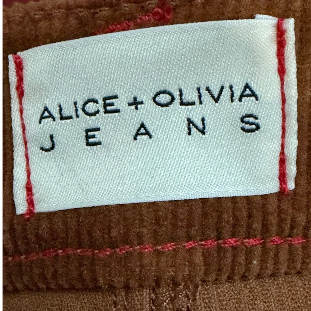 Alice + Olivia Joss  Brown Corduroy Button Fly Mini Skirt High‎ Waist Size 31